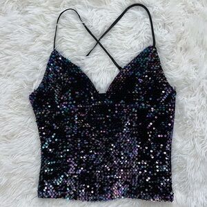 Windsor Love Culture Multicolored Sequin Tank Top Size Small